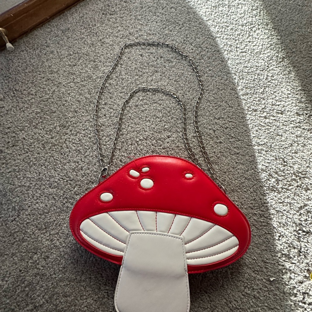 Mushroom Purse with Chain Straps.